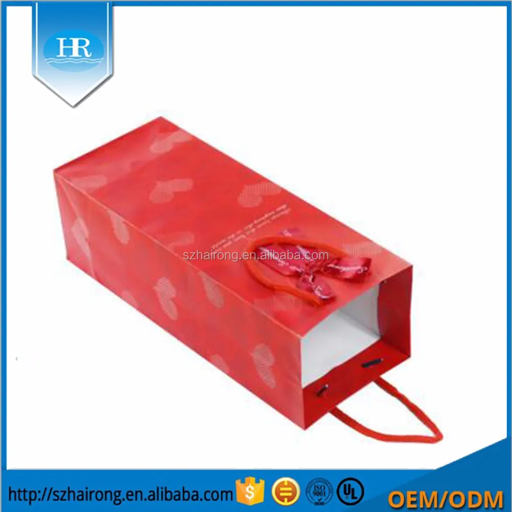 bag merry christmas red present wine bottle gift decorative