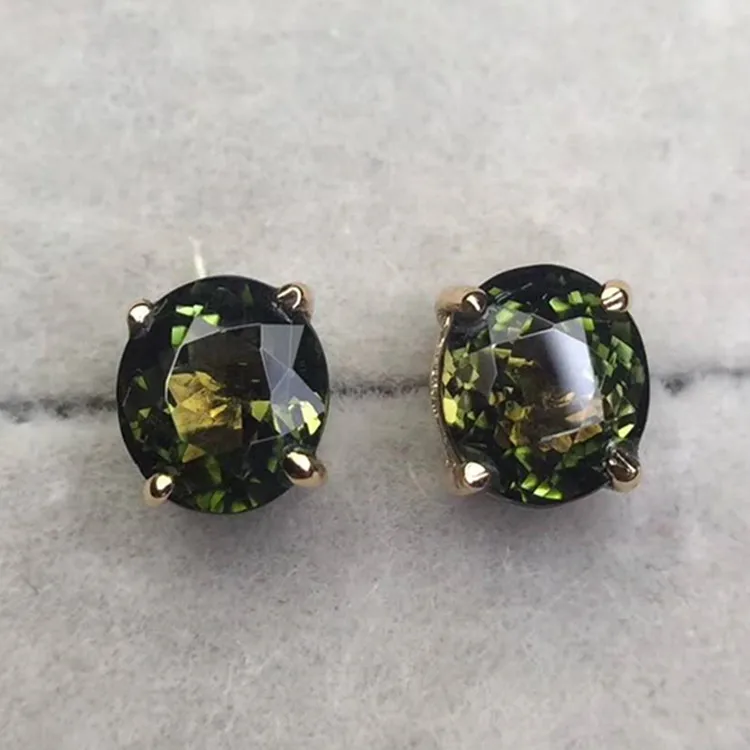 Best Selling elegant beautiful gemstone jewelry 18k gold 1.8ct natural green tourmaline stud earring for women
Best Selling elegant beautiful gemstone jewelry 18k gold 1.8ct natural green tourmaline stud earring for women