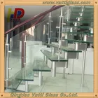 Prefabricated tempered glass tread curved stairs/High quality stainless steel handrails and balustrade design for you(PR-C02)