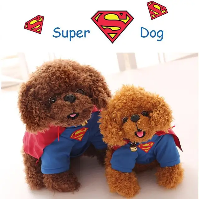 1pcs 25cm creative simulation superman dog plush toy teddy dog