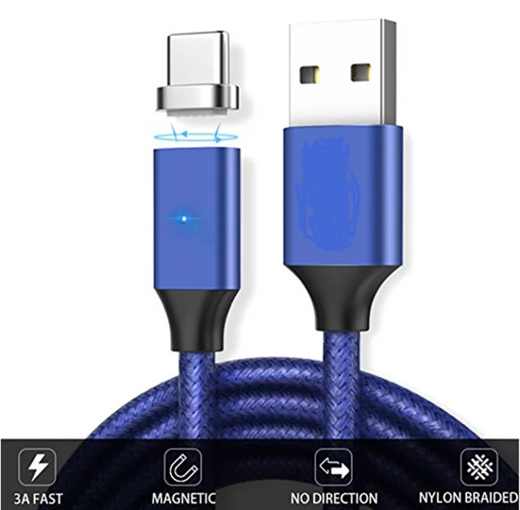 1M Blue Magnetic Micro Usb Cable 2A Fast Charging Usb Data Cable Wire For Samsung LG Htc Android Phone Charging Cable - ANKUX.COM