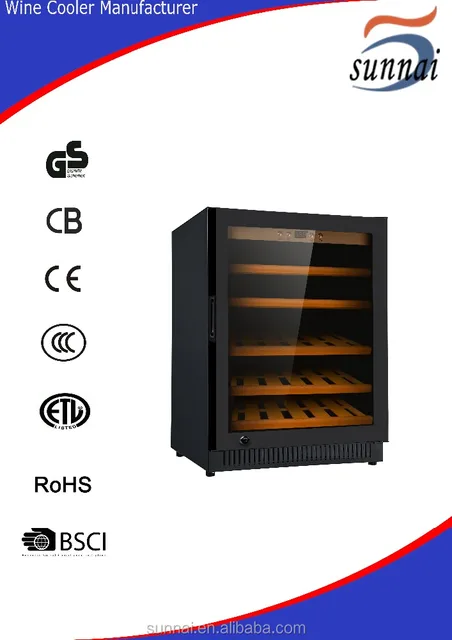 wine cooler single zone compressor recessive handle wine fridge