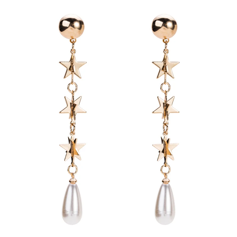 Hot Sale Simple Drop Pearl Earrings StarsTassel Long Dangle Earrings For Women Wholesale (KER230), Same as the picture
Hot Sale Simple Drop Pearl Earrings StarsTassel Long Dangle Earrings For Women Wholesale (KER230), Same as the picture