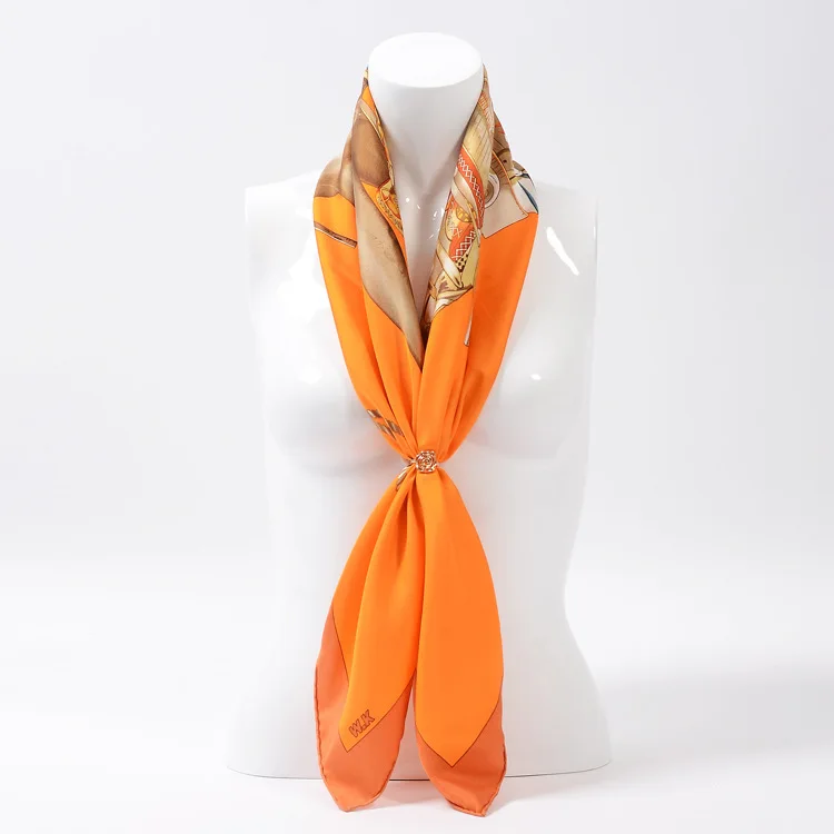 Smallwholesale New high-end a horse printed design elegant twill silk scarves lady fashion 90X90cm square silk shawl scarf
