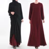 2019 summer fashion popular muslim long sleeve maxi dress reversible abaya with pocket