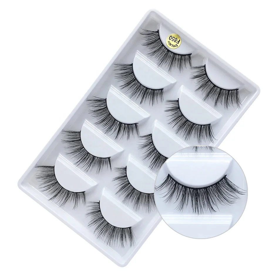 

F850 DHLfree shipping 5pais Eye Lashes Thick false Eyelashes hot sale 5 pairs 3D mink false eyelashes, Black