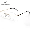 Top quality handmade titanium eyeglasses spectacles, round frame rimless male optical frame