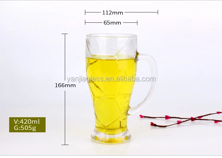 hot selling 420ml 620ml clear beer glass cup tea cup coffee cup with handle