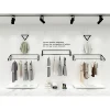 Metal wall mount display rack for clothing shop display