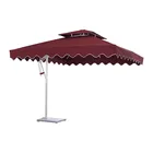Garden Side Pillar Polyester Square Double Roofs Big Outdoor Umbrella