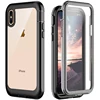For iPhone XS iPhone X Clear Case, Built-in Screen Protector Cover 360 Degree Protection Rugged Bumper Case for iPhone XS/X