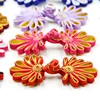 wholesale colorful handmade flower shape fabric chinese knot buttons for garment