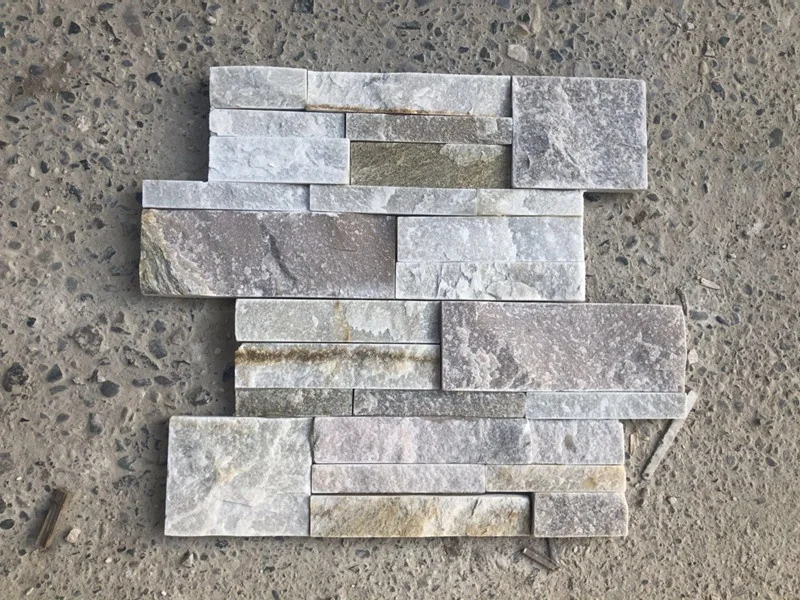 S shaped split face yellow slate wall cladding stone interior ledgestone veneer tiles
