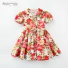 Summer 2019 new design children clothes girls Peter pan collar 100% floral cotton baby girls dresses