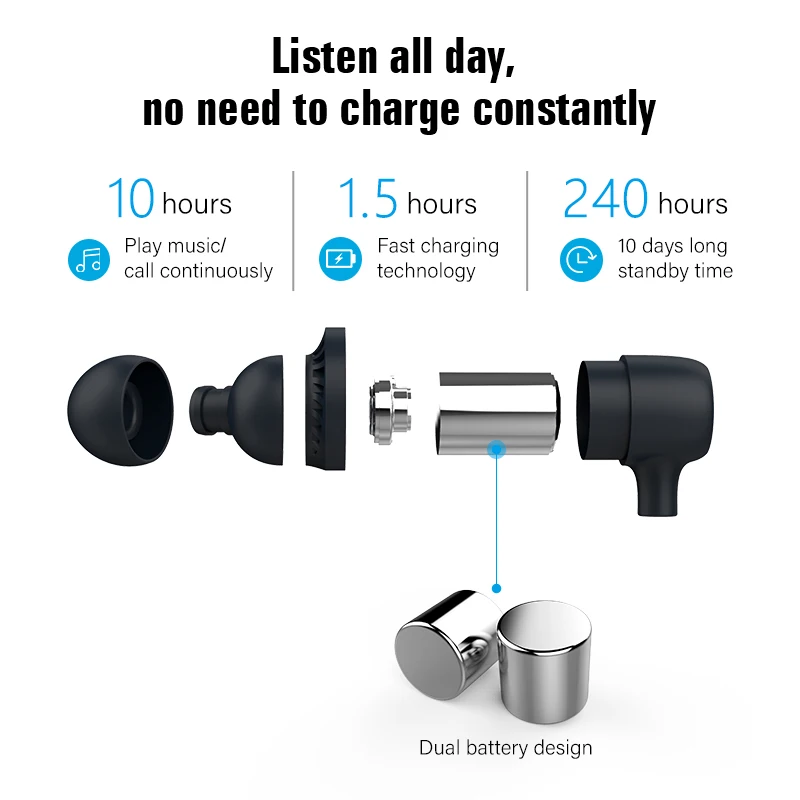UIISII BT118 wireless headphone Waterproof Hd Stereo bluetooth Earbud Running Sport Earphone With Noise Cancelling - ANKUX.COM
