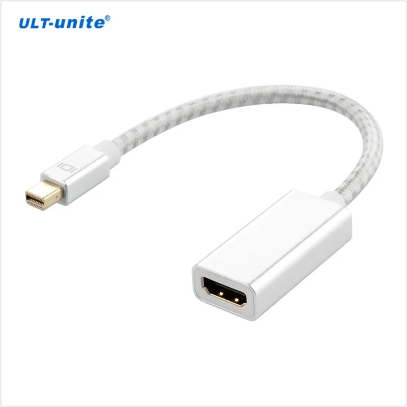 Braided 1080P Mini DisplayPort Male to HDMI Female Adapter Mini DP to HDMI Silver 20cm - ANKUX.COM