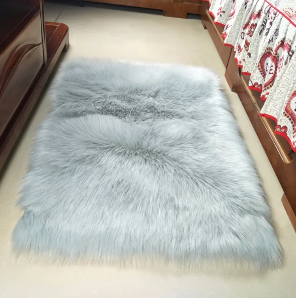 Faux Fur Area Rug Baby Bedroom Rugs Fluffy Home Decorative Shaggy Rectangle Carpet 4x6 Feet White With Grey Top Buy Fur Wool Sheepskin Car Seat
