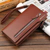 PU leather wallet men's wallet long paragraph zipper lychee pattern clutch handbag phone case