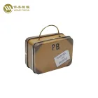 Wholesale small hinged lid handle custom candy rectangle metal tin box