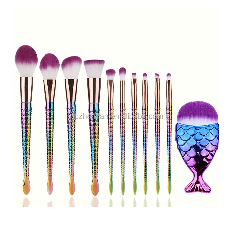 11pcs mermaid blending blush foundation crease brush wholesale