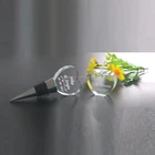 Hot love heart shape crystal wine bottle stopper with customized name for wedding favor gifts