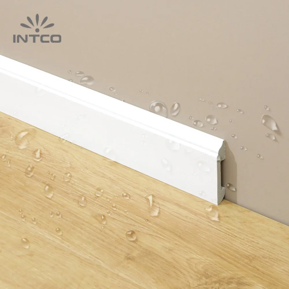 Intco New Arrival 8cm Quick Install Plastic White Skirting Cornice