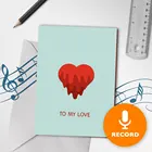 Fancy Heart Shape Wedding Invitation Sound Greeting Card