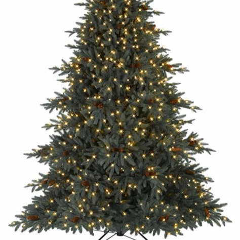 7ft Довольно Белый Искусственный благородный предварительно освещенный Рождественская елка распродажа