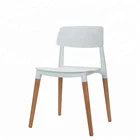 Hot selling colorful strong solid wood legs pp leisure chair