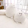 Custom fluffy white cat simulation plush cushion toy