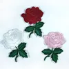 Wholesale customized multi colored rose iron on embroidery flower patch