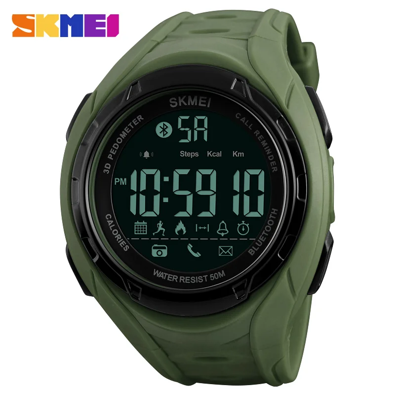 

SKMEI Digital Wristwatches Men's Wrist Watch Smart Bluetooth Pedometer Calories Male Watch Black Sport Clock Men's Wristwatch