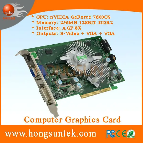 nvidia geforce 7600 gs agp 256mb 128bit ddr2 s-video/vga/dvi