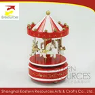 Wooden Christmas Wind Up Carousel Music Box