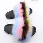 New arrival faux fur slipper socks slides fur Mink Fur Slides
