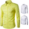 walson bright colored printed mens party wear shirt casual slimming long-sleeve T-shirt