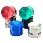 HAOXU wholesale 4 parts herb tobacco Grinder for Smoke open Window On Side Concave