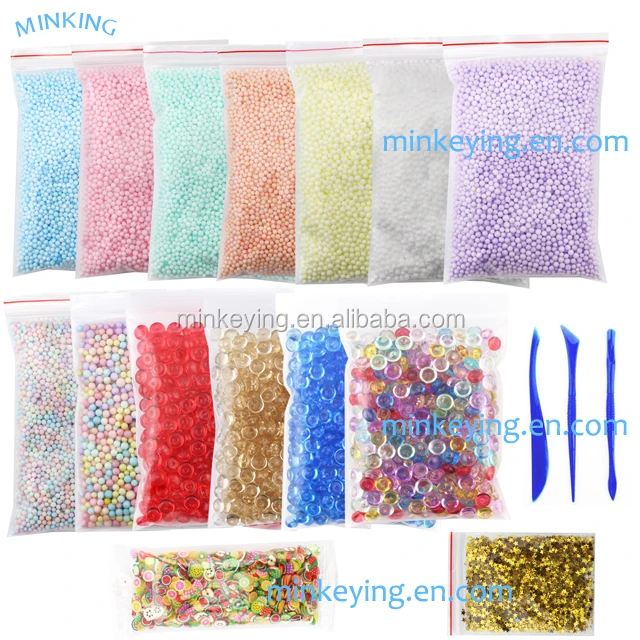 custom set colorful styrofoam slime foam balls beads diy slime