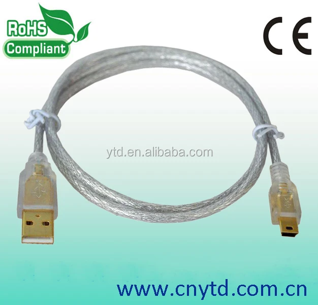 wholesale gold plated round shape mini usb 2.0 cable - ANKUX.COM