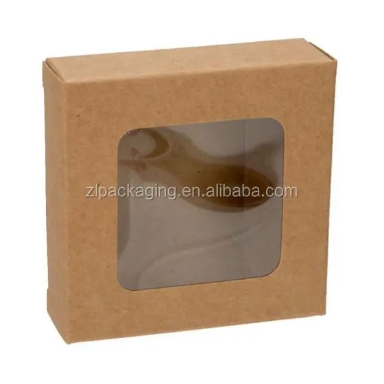 natural kraft paper soap folding packaging gift box with clear