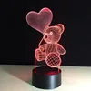 High quality 3D Vision Micro USB Connect LED Table Lamp 3D illusion Night Light