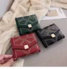 Europe small and short women money bag rivets clamp wallet many card fold bag new Korean style bag 2019