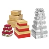 Extra large different sized paper cardboard nested gift boxes set with lids