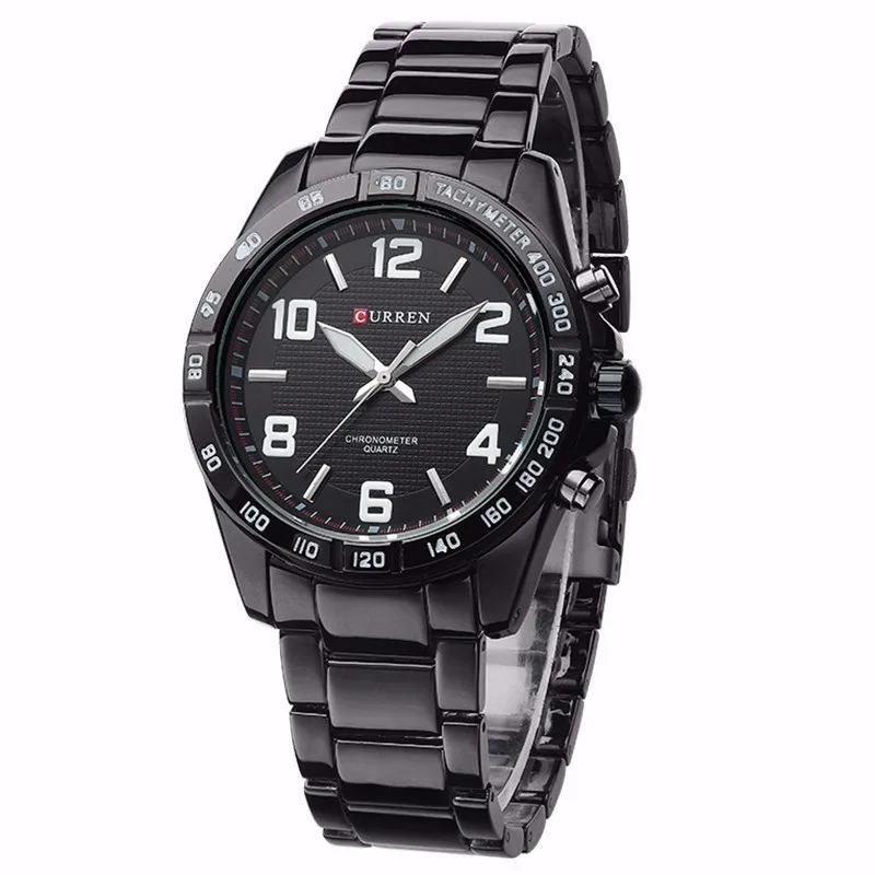 

CURREN 8107 New Style Fashion Black Tungsten Steel Wrist Watch CURREN 8107 Quartz Analog Watch Men's Sports Dress Watches