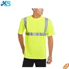 100% Polyester Dry Fit Men's Hi-Vis T-Shirt Custom High Visibility T-Shirt Class 2 Reflective Safety Lime Short Sleeve Road Work