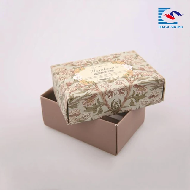 flower printed gift paper box glossy lamination spot uv handmade