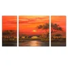 3 Panel Group Decorative African Landscape Printed Art Designs Canvas Wall Art