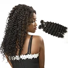 Wholesale price best quality indian hair 100% virgin human deep wave hair extension bundles 9A