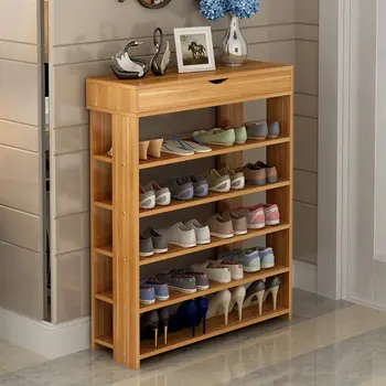 Shoe Racks Wood Shoe Storage Shelf Organizer 5 Tiers Teak With