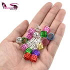 10x8mm 7 Colors Optional Colorful Rings Beads Box Braid Hair Braids Cuff Clip Dreadlock Beads Adjustable